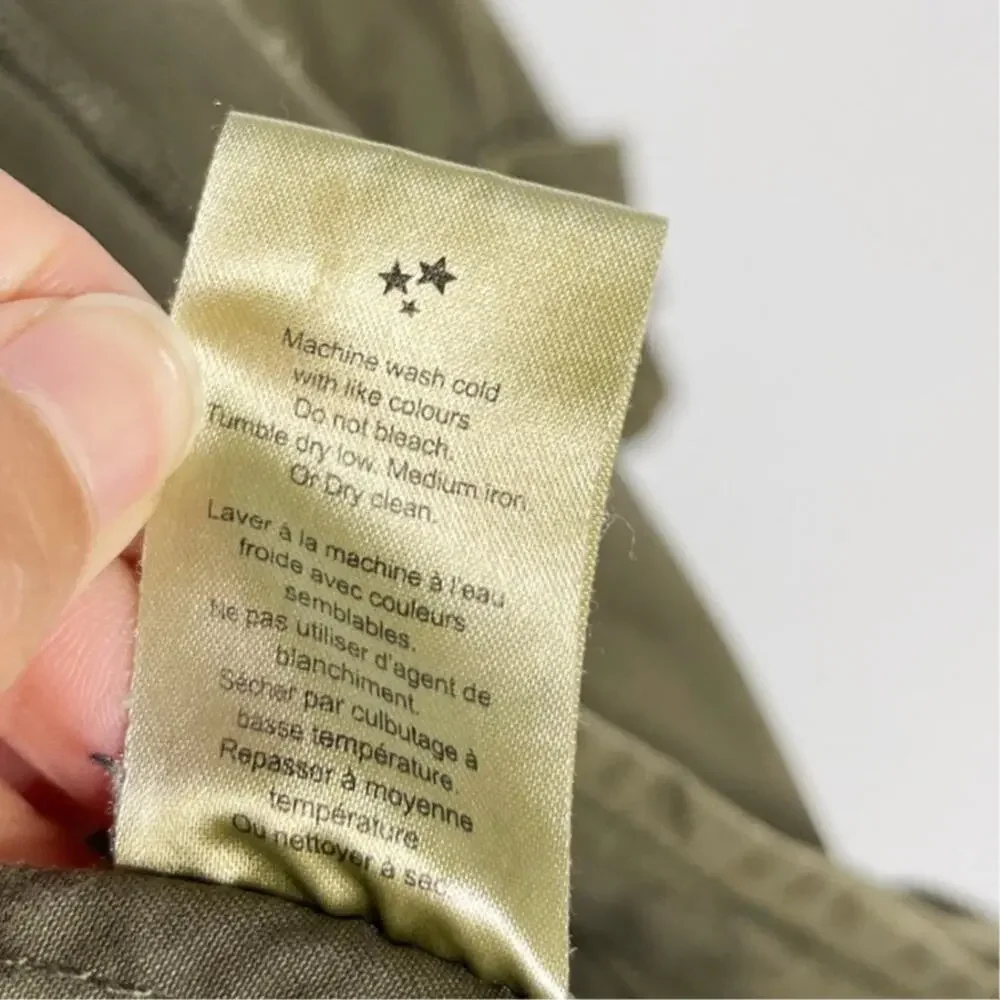 Aritzia Talula XXS Olive Green Trooper Utility Jacket Hooded Cinch Waist 2XS